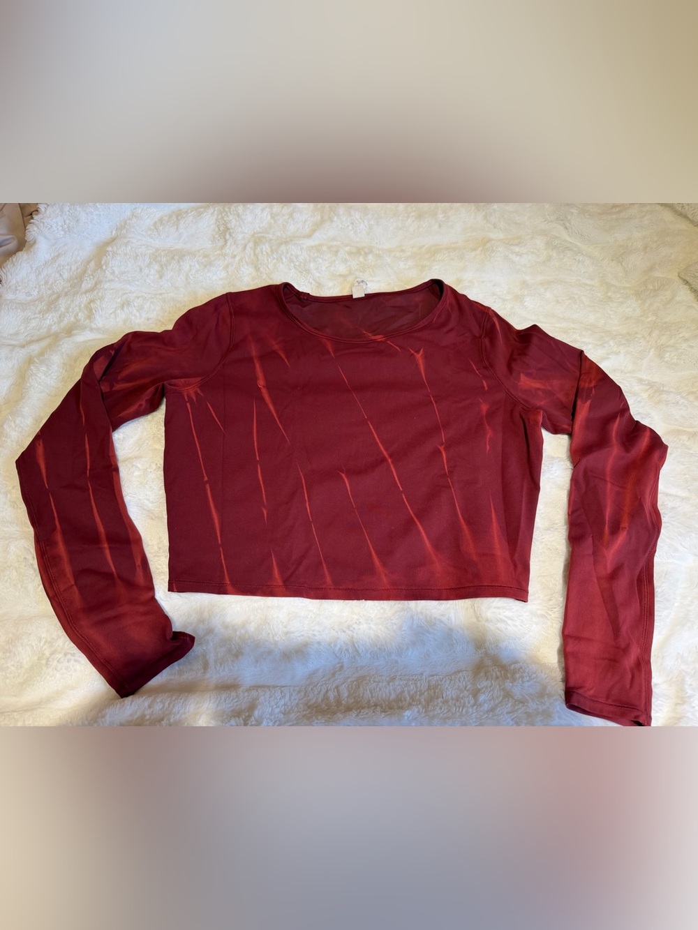 lululemon athletica Long Sleeve Crewneck Top in Burgundy